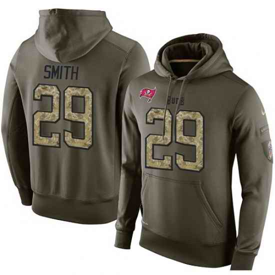 NFL Nike Tampa Bay Buccaneers 29 Ryan Smith Green Salute To Service Mens Pullover Hoodie